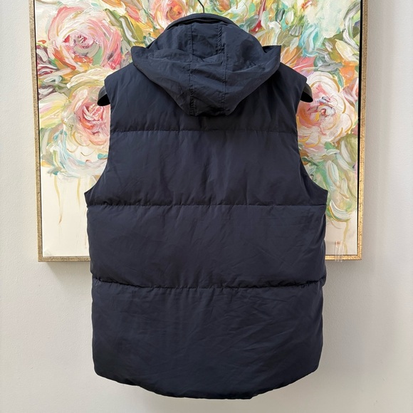 Roberto Cavalli Men’s Duck Down Puffer Vest Navy Blue Size 54 XL Hooded - Picture 6 of 14